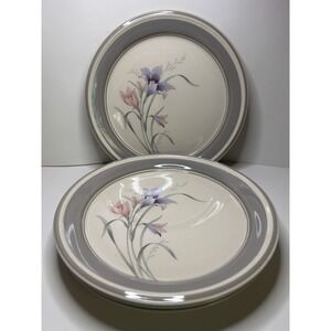 Marcy Styled By Westminster Grey Lily Dinner Plates 4 Stoneware Japan